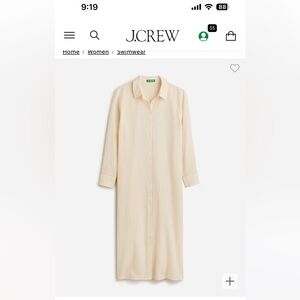 NWT Jcrew Long beach shirt in airy gauze
